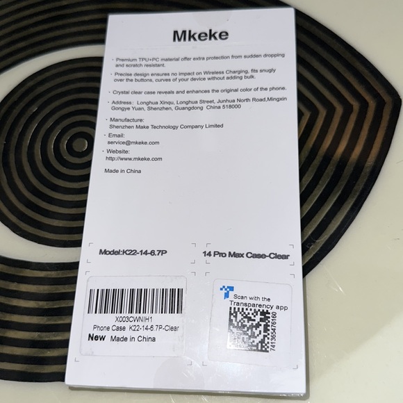 🆕 Mkeke iPhone 14 Pro Max Case Clear New In Box - Picture 3 of 3